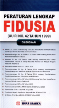 Peraturan Lengkap Fidusia ( UU RI No.42 Tahun 1999)